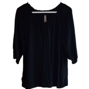Penningtons Wide Elastic Neck Blouse Black Size X